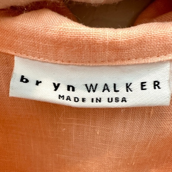 BRYN WALKER | Orange 100% Linen Lagenlook Oversized Button Down Shirt | Small - Picture 5 of 8